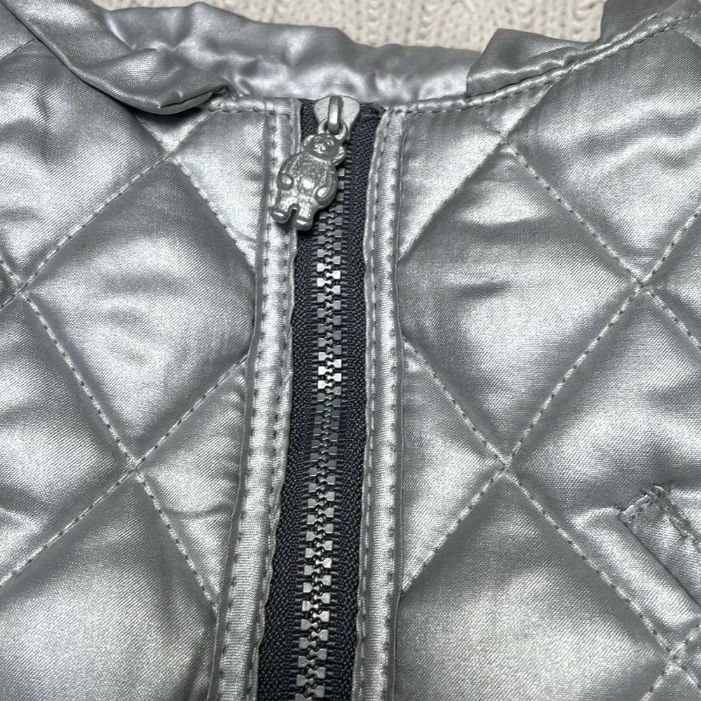 Build a Bear black denim jeans & silver puffer vest chain/pocket detail- jeans - Picture 7 of 10